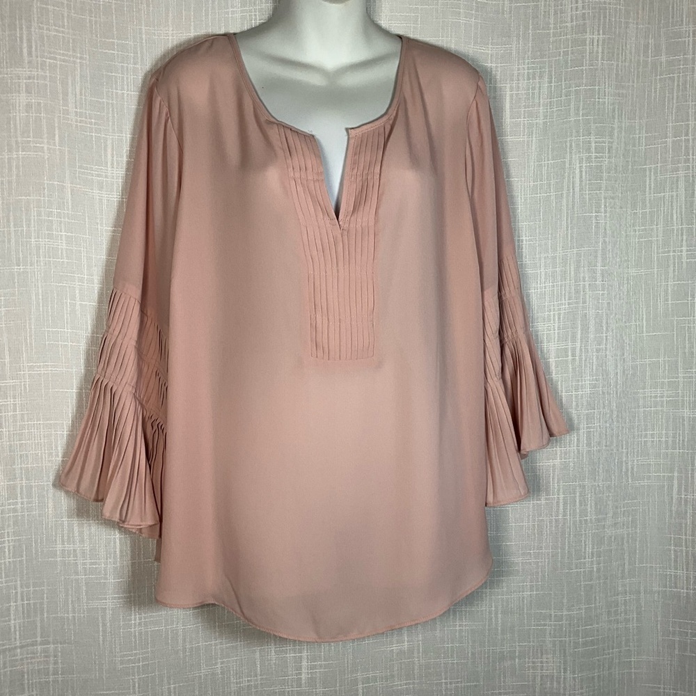Zac & Rachel Blush Pleated Blouse